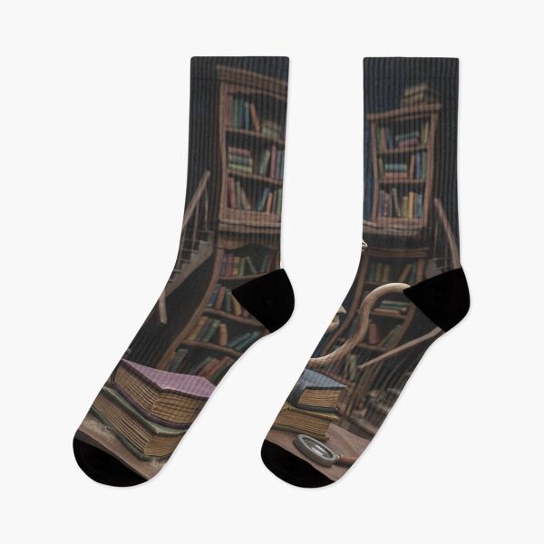 Item preview, Detective Cat reads in the mysterious Dark Academia library designed and sold by Mauswohn.