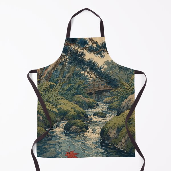 Item preview, Mossy Stone Brook - Vintage Japanese Nature Ukiyo-e Woodblock designed and sold by bapupa.