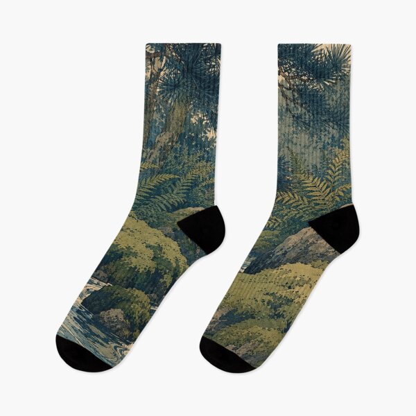 Item preview, Mossy Stone Brook - Vintage Japanese Nature Ukiyo-e Woodblock  designed and sold by bapupa.