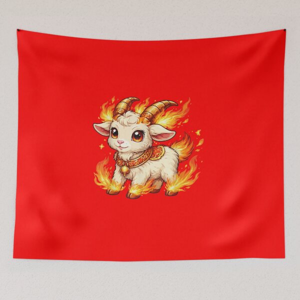 Item preview, Fiery Goat Cute Fantasy Mythical Animal designed and sold by GrumpySableye.