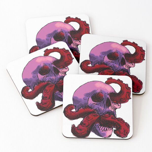 Item preview, Octo skull red designed and sold by dusty raccoon.