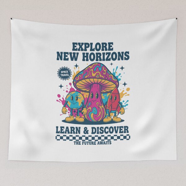 Item preview, Explore New Horizons Trippy Mushroom Rave designed and sold by LuminOrb.