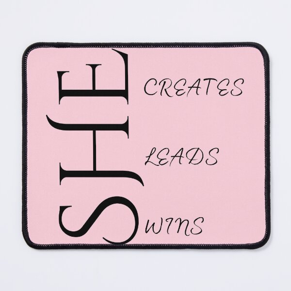 Item preview, SHE Creates Leads Wins | Black Vertical Elegant Typography designed and sold by Typomuse-studio.