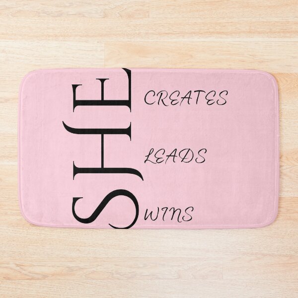 Item preview, SHE Creates Leads Wins | Black Vertical Elegant Typography designed and sold by Typomuse-studio.