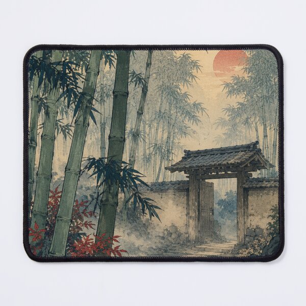 Item preview, Whistling Bamboo Path - Vintage Japanese Nature Ukiyo-e Woodblock designed and sold by bapupa.