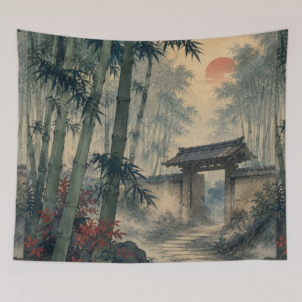 Item preview, Whistling Bamboo Path - Vintage Japanese Nature Ukiyo-e Woodblock  designed and sold by bapupa.