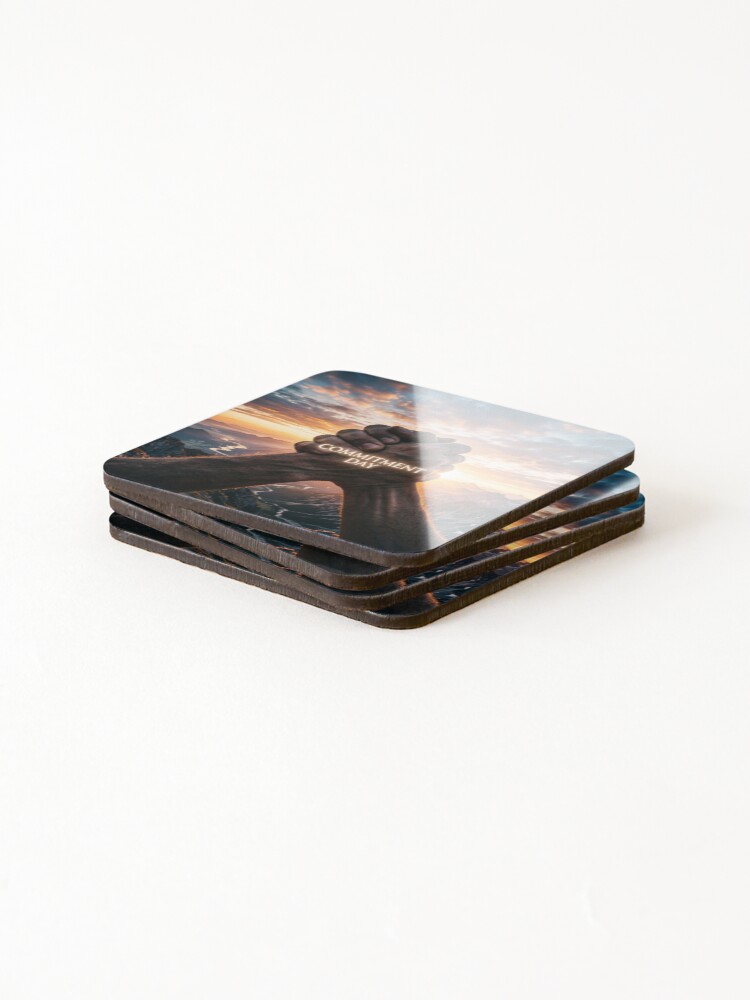 Thumbnail 4 of 5, Coasters (Set of 4), Commitment Day designed and sold by Rohitjain2000.