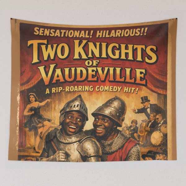 Item preview, Two Knights of Vaudeville retro theater poster designed and sold by Mauswohn.