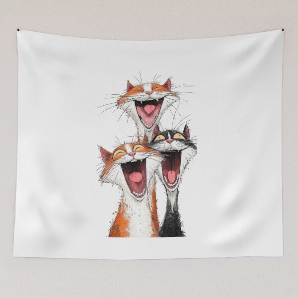 Item preview, Funny Laughing Cats Trio - Crazy Laugh Cartoon Cat Lover designed and sold by gokhanuzen.