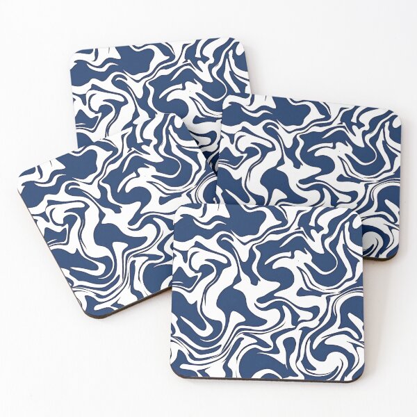 Item preview, Abstract Liquid Flow in Navy and White designed and sold by dahliyagh.