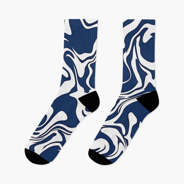 Item preview, Abstract Liquid Flow in Navy and White designed and sold by dahliyagh.