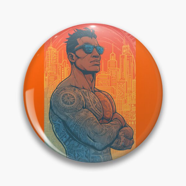 Item preview, Cyberpunk Tattooed Hero City Skyline designed and sold by YAKA ART  SRI LANKA.