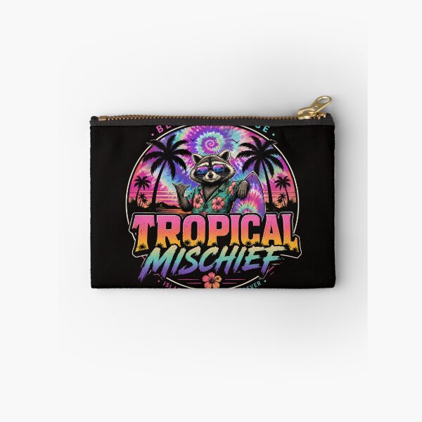 Item preview, Tropical Mischief Raccoon | Beach Paradise Retro Tie Dye Surf Design designed and sold by HOUSE OF TIST.