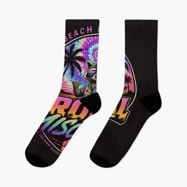 Item preview, Tropical Mischief Raccoon | Beach Paradise Retro Tie Dye Surf Design designed and sold by HOUSE OF TIST.
