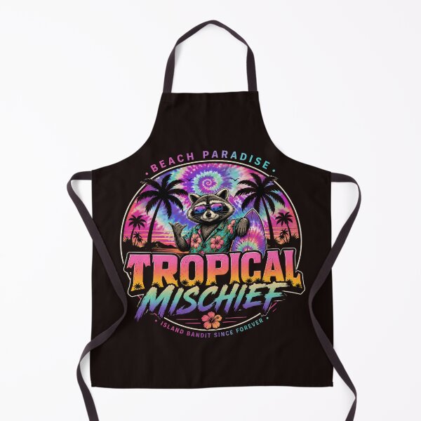 Item preview, Tropical Mischief Raccoon | Beach Paradise Retro Tie Dye Surf Design designed and sold by HOUSE OF TIST.