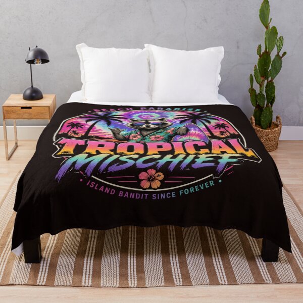 Item preview, Tropical Mischief Raccoon | Beach Paradise Retro Tie Dye Surf Design designed and sold by HOUSE OF TIST.