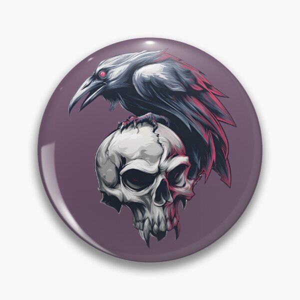 Item preview, Black Crow Evil Skull Emblem designed and sold by GrinGalore.