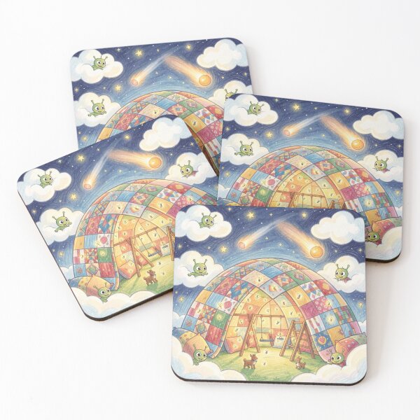 Item preview, Magical blanket castle in space with comets, aliens and glowing children's bedroom fantasy designed and sold by FotoworldEdel.