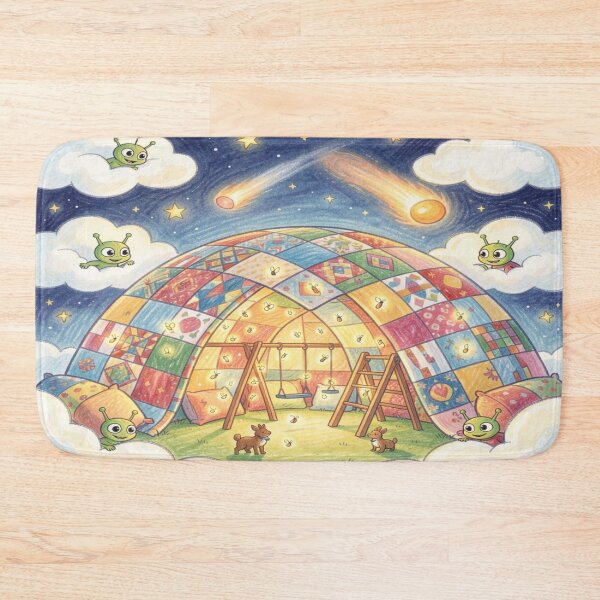 Item preview, Magical blanket castle in space with comets, aliens and glowing children's bedroom fantasy designed and sold by FotoworldEdel.