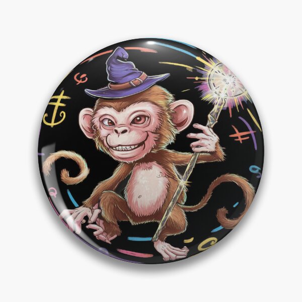 Item preview, Cute Wizard Monkey with Magic Wand | Fantasy Animal Art designed and sold by TopDesignHut.