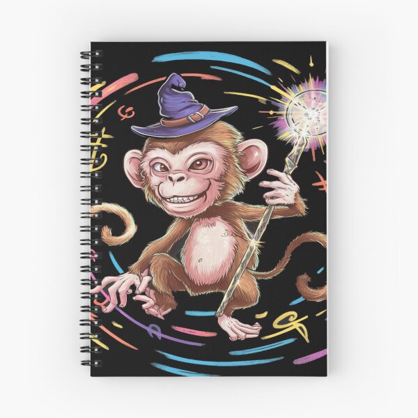 Item preview, Cute Wizard Monkey with Magic Wand | Fantasy Animal Art designed and sold by TopDesignHut.