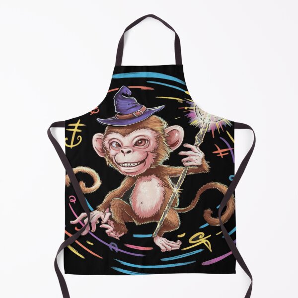 Item preview, Cute Wizard Monkey with Magic Wand | Fantasy Animal Art designed and sold by TopDesignHut.