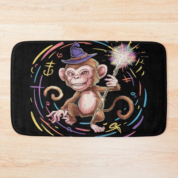 Item preview, Cute Wizard Monkey with Magic Wand | Fantasy Animal Art designed and sold by TopDesignHut.