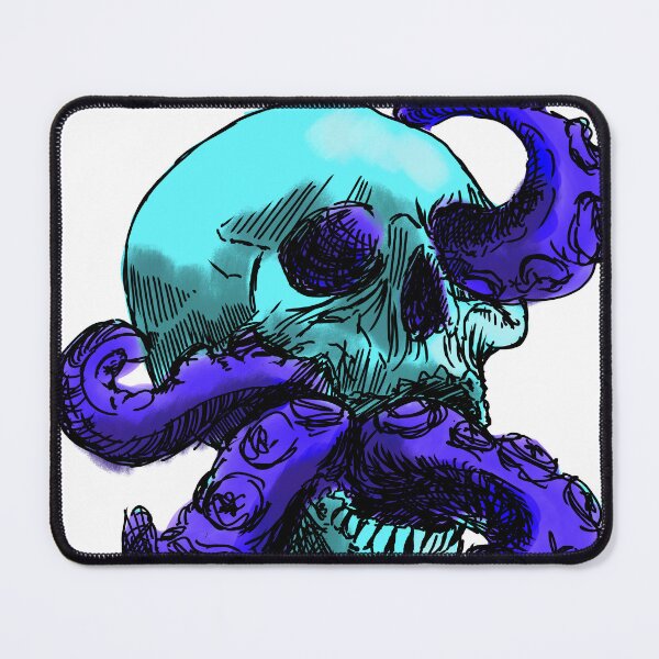 Item preview, Octo skull blue designed and sold by dusty raccoon.