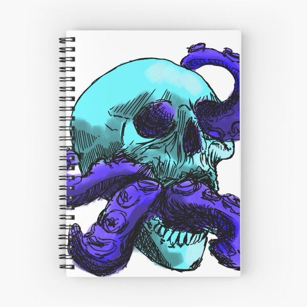 Item preview, Octo skull blue designed and sold by dusty raccoon.