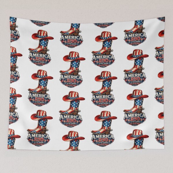 Item preview, America 250 American Flag Cowboy Boots And Hat designed and sold by DopeTeezCompany.
