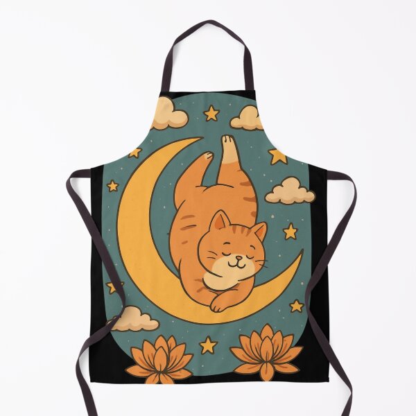 Item preview, Sleepy Cat on the Moon - Cute Kawaii Night Sky Art designed and sold by insplate.