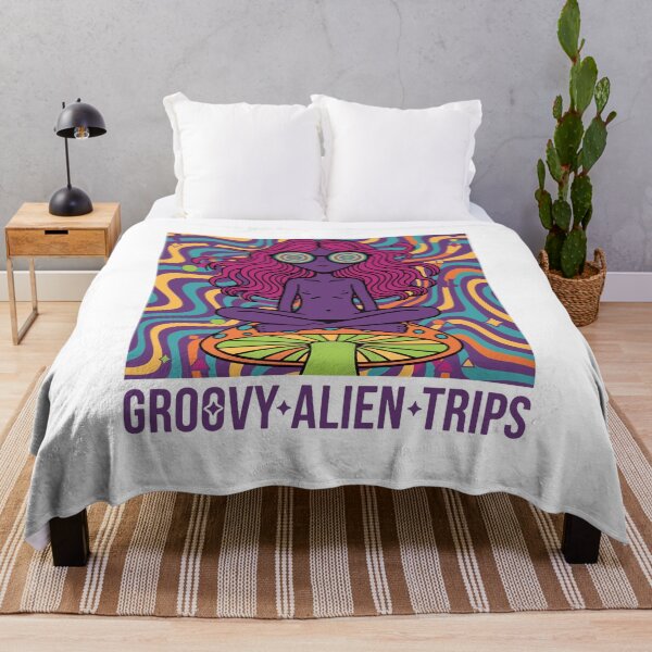 Item preview, Trippy Festival Groovy Alien Trips Mushroom designed and sold by LuminOrb.