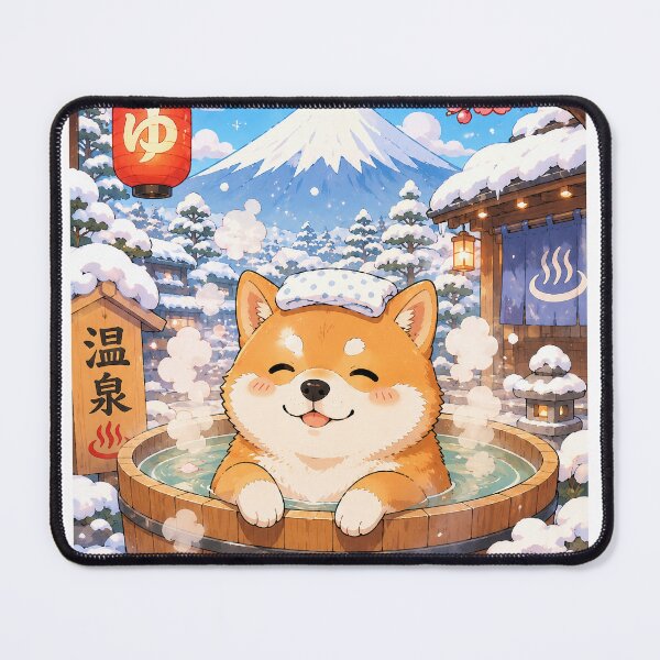 Item preview, Relaxing Shiba Inu Onsen Poster | Kawaii Japan Hot Spring Anime Art designed and sold by kawaii animal store (in Japan).