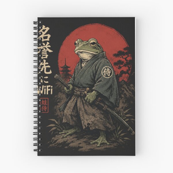 Item preview, Frog Samurai – Honor Before WiFi | Japanese Ukiyo-e Style Funny Frog T-Shirt designed and sold by Tanu Biswas.