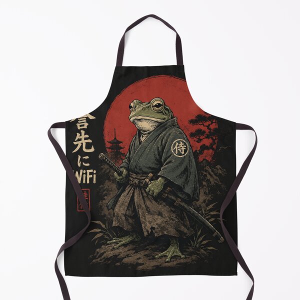 Item preview, Frog Samurai – Honor Before WiFi | Japanese Ukiyo-e Style Funny Frog T-Shirt designed and sold by Tanu Biswas.