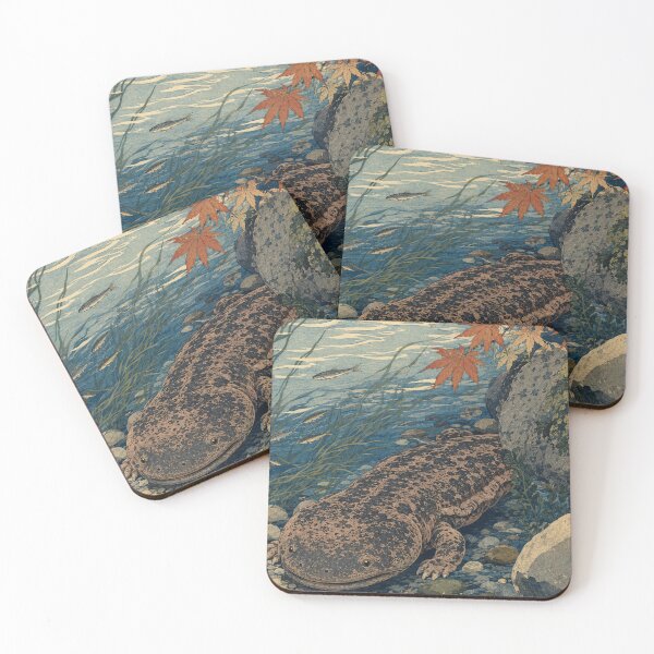 Item preview, Giant Salamander Creek - Vintage Japanese Wildlife Ukiyo-e Woodblock  designed and sold by bapupa.