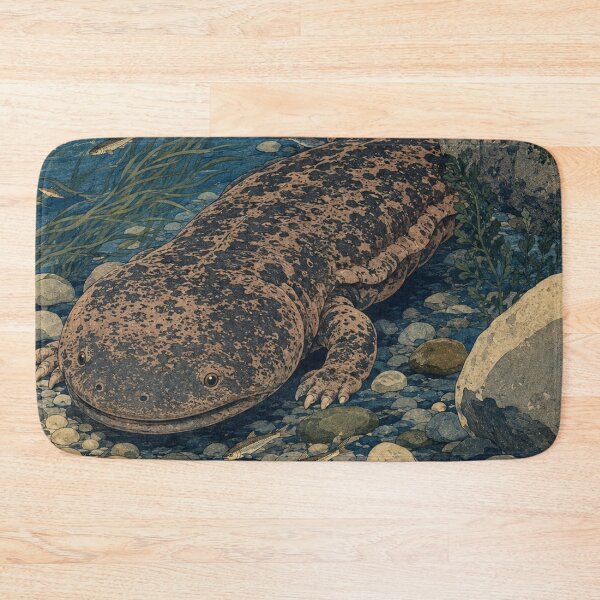 Item preview, Giant Salamander Creek - Vintage Japanese Wildlife Ukiyo-e Woodblock  designed and sold by bapupa.