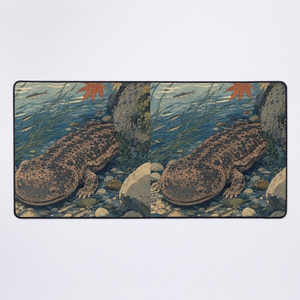 Item preview, Giant Salamander Creek - Vintage Japanese Wildlife Ukiyo-e Woodblock designed and sold by bapupa.