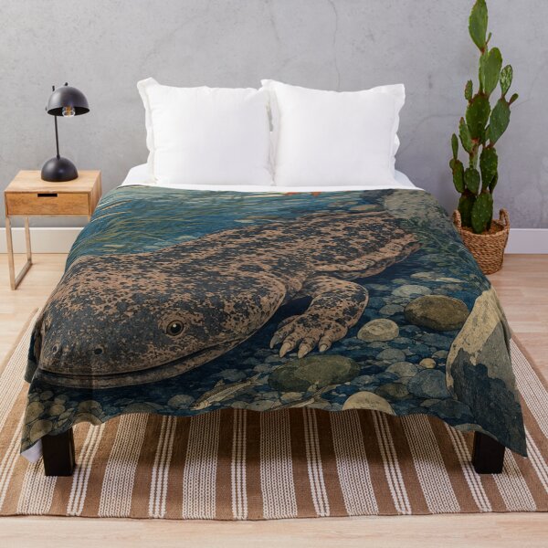 Item preview, Giant Salamander Creek - Vintage Japanese Wildlife Ukiyo-e Woodblock  designed and sold by bapupa.