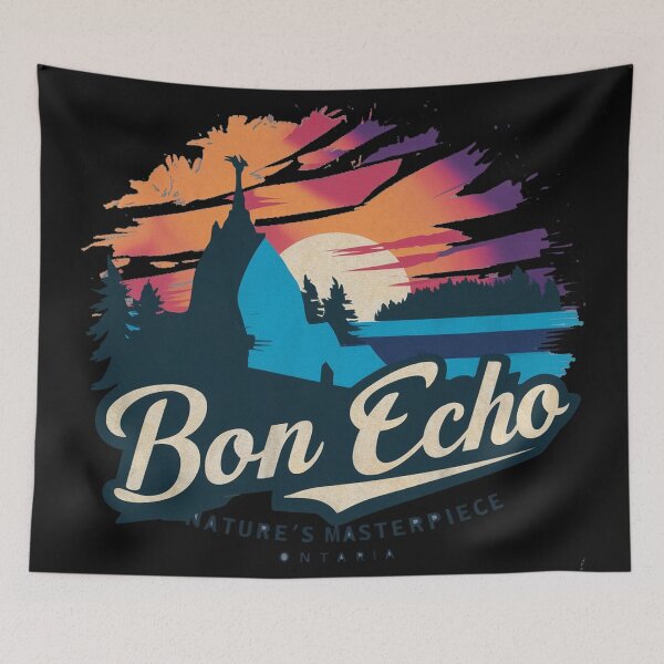 Item preview, Bon Echo Ontario Vintage Sunset Landscape Travel T-Shirt | Nature’s Masterpiece Canadian Park Design designed and sold by TopDesignHut.