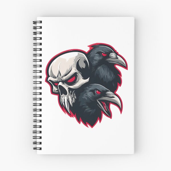 Item preview, Two Black Ancient Evil Ravens Skull Emblem designed and sold by GrinGalore.