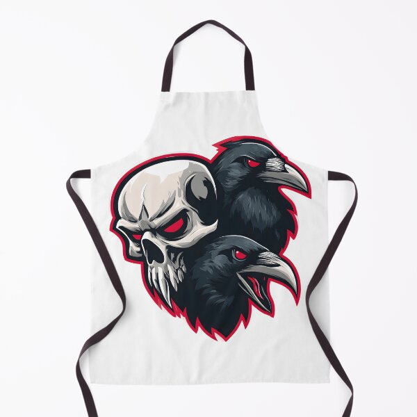 Item preview, Two Black Ancient Evil Ravens Skull Emblem designed and sold by GrinGalore.