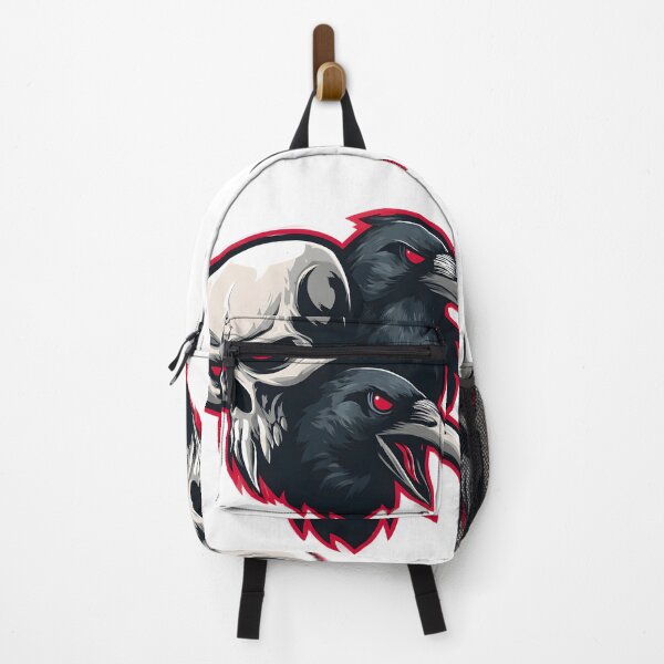 Item preview, Two Black Ancient Evil Ravens Skull Emblem designed and sold by GrinGalore.