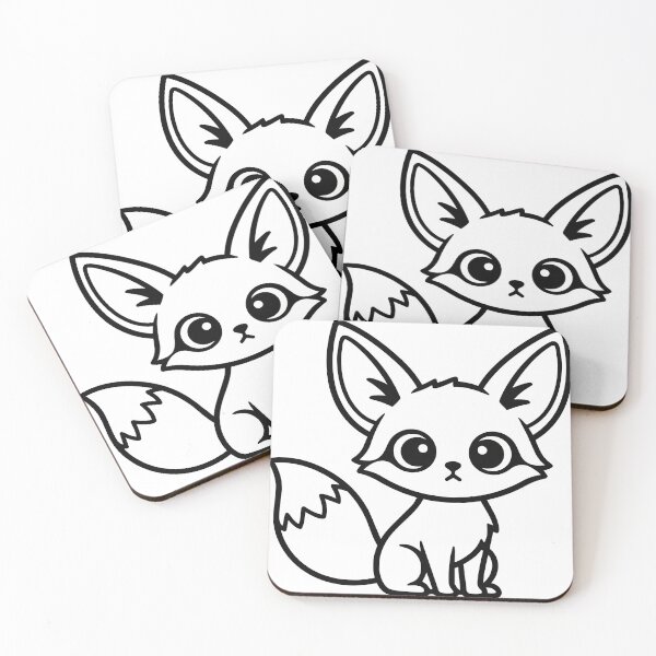 Item preview, Cute Fennec Fox Sticker - Kawaii Chibi Desert Fox Line Art Print Minimalist Big Ears Animal Nursery Decor designed and sold by BestChoiceService.