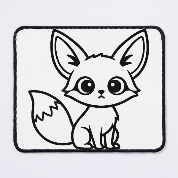 Item preview, Cute Fennec Fox Sticker - Kawaii Chibi Desert Fox Line Art Print Minimalist Big Ears Animal Nursery Decor designed and sold by BestChoiceService.