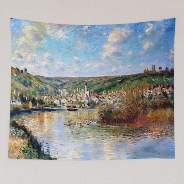 Item preview, Sunset Glow Over Vétheuil: Monet’s Impression of Light and Tranquility designed and sold by artdesignsnow.