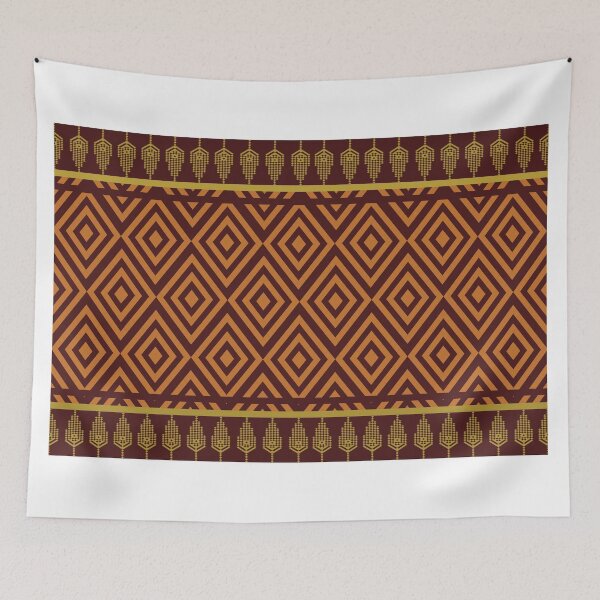 Item preview, Thai traditional textile pattern reimagined in pixel art style with deep red tones. designed and sold by Line-Aura.
