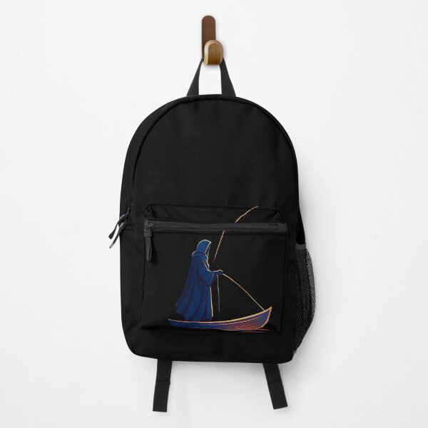 Item preview, Hooded Fisherman on a Boat — Mystical Night Fishing Art designed and sold by insplate.