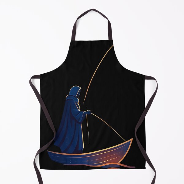 Item preview, Hooded Fisherman on a Boat — Mystical Night Fishing Art designed and sold by insplate.