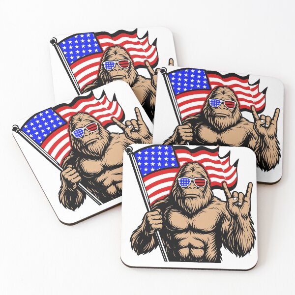 Item preview, Bigfoot American Flag Rock and Roll Sasquatch designed and sold by Gravelpeak Co..